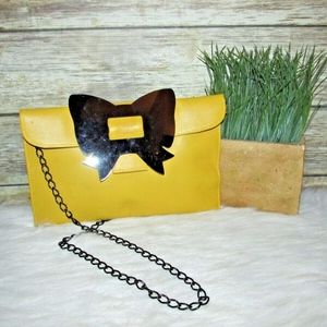 Heidi Sturgess London Yellow Leather Purse Clutch